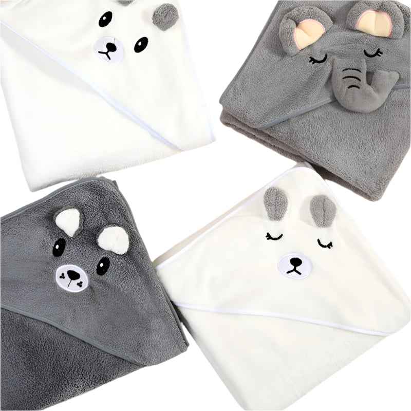 💤 Baby Snuggle Hooded Towel – Ultra-Soft Wrap for Sweet Little Dreamers 🌙🛁 - ThiGui