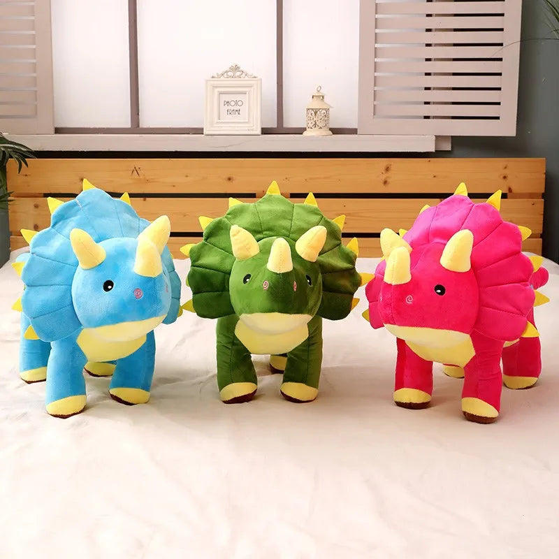 🦕 40cm Dino Buddies – Soft Triceratops & Stegosaurus Plush Pals! 💚🦴 - ThiGui