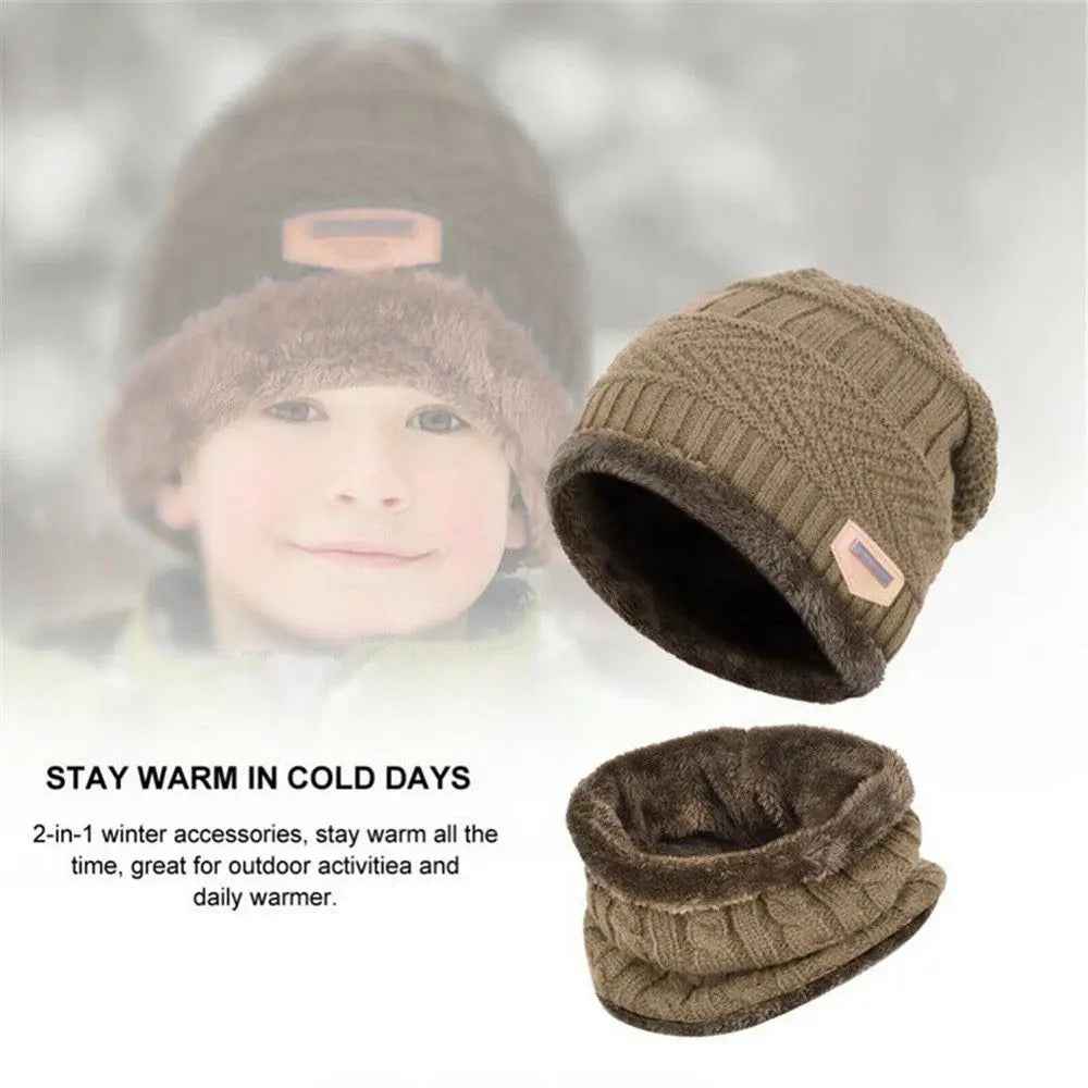 Winter Wonder Set! Ultra-Cozy Fleece Hat and Scarf Duo for Boys Who Love Outdoor Adventures - ThiGui
