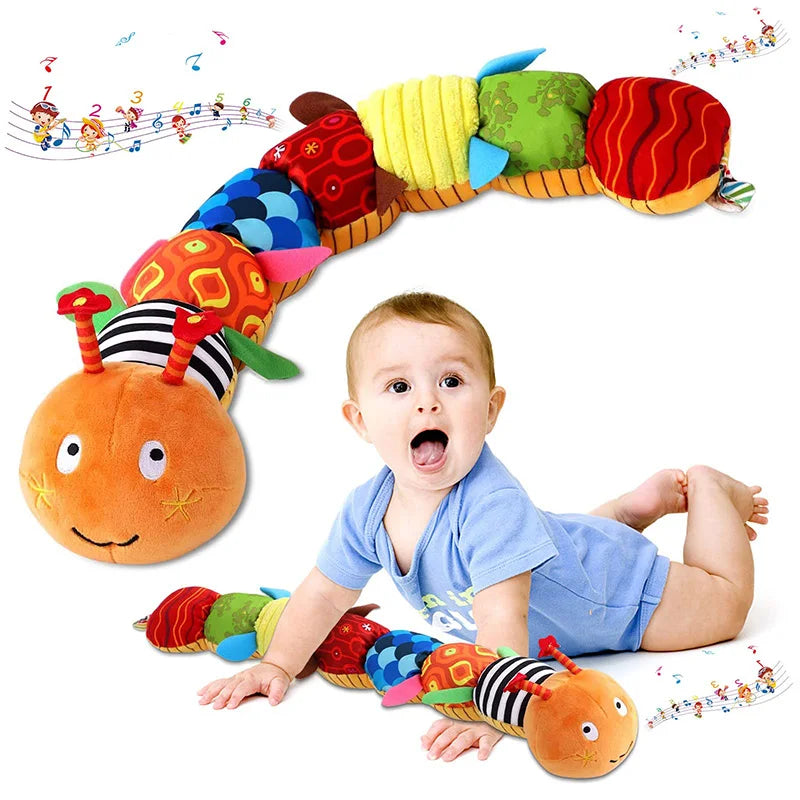 🎵 Snuggle & Shake! Soft Baby Caterpillar Rattle Toy for Newborns 👶✨ - ThiGui