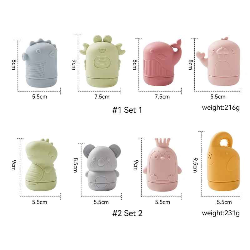 🐳 Soft Silicone Animal Bath Toys – Splash-Safe Fun with Cuddly Creatures! 💦🛁 - ThiGui