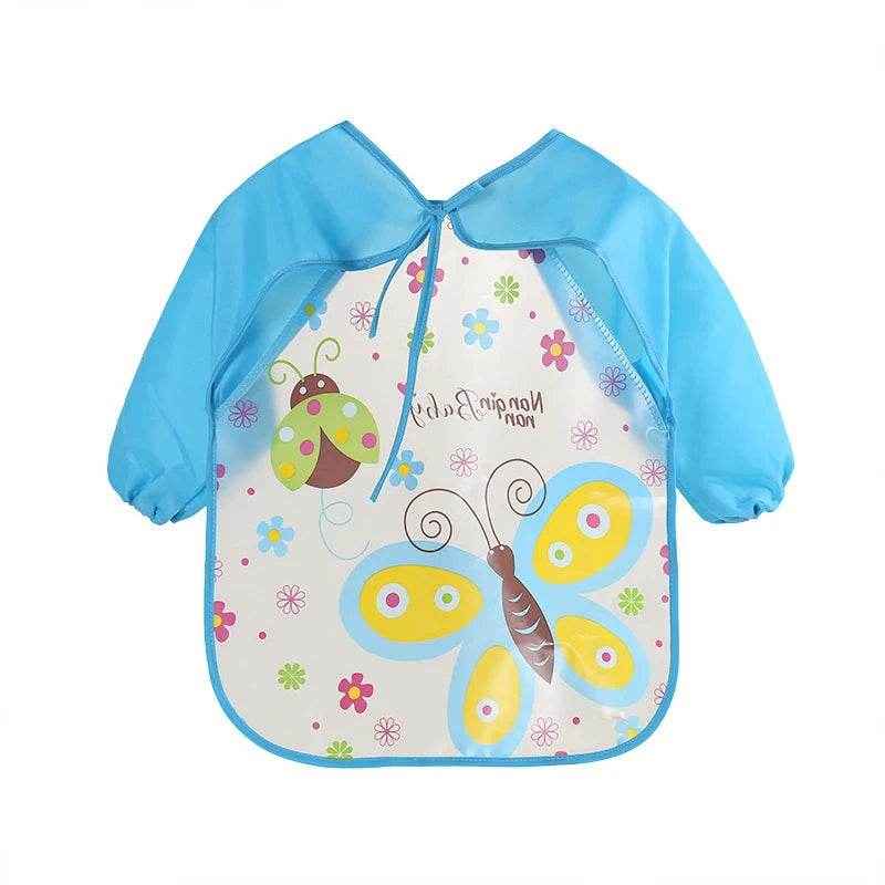 🍼 Mess-Free Mealtime Magic: Long Sleeve Waterproof Baby Bib with Adorable Cartoon Prints - ThiGui