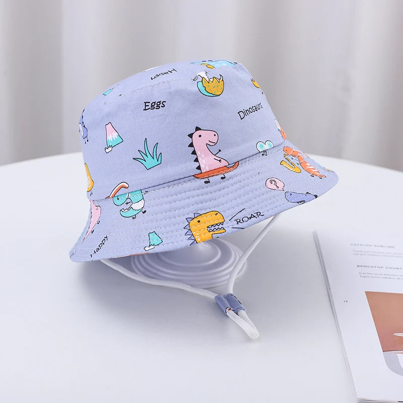 🌞 Sunshine-Ready! Adorable Cartoon Bucket Hat for Babies & Toddlers 🧢🦕 - ThiGui