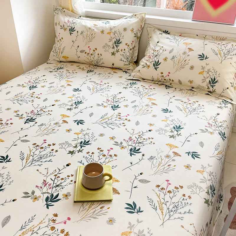 🛏️Fresh Flowers, Sweet Dreams – Soft Cotton Bed Sheet for Kids 🌸 - ThiGui