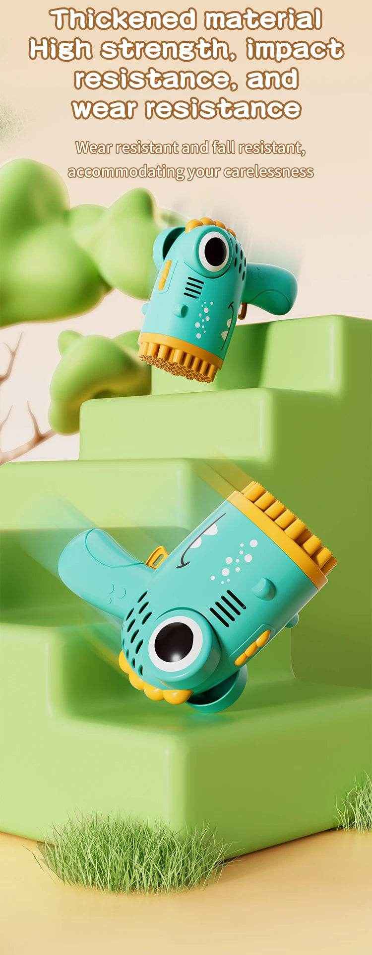 🦖Roaring Fun Bubble Blaster – 40-Hole Dino Bubble Gun for Endless Outdoor Play! - ThiGui