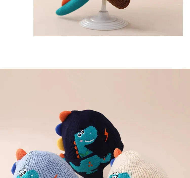 🧢🦕 3D Dino Earmuff Hat – Cozy, Cute & Roarsome for Winter Days! ❄️👶 - ThiGui