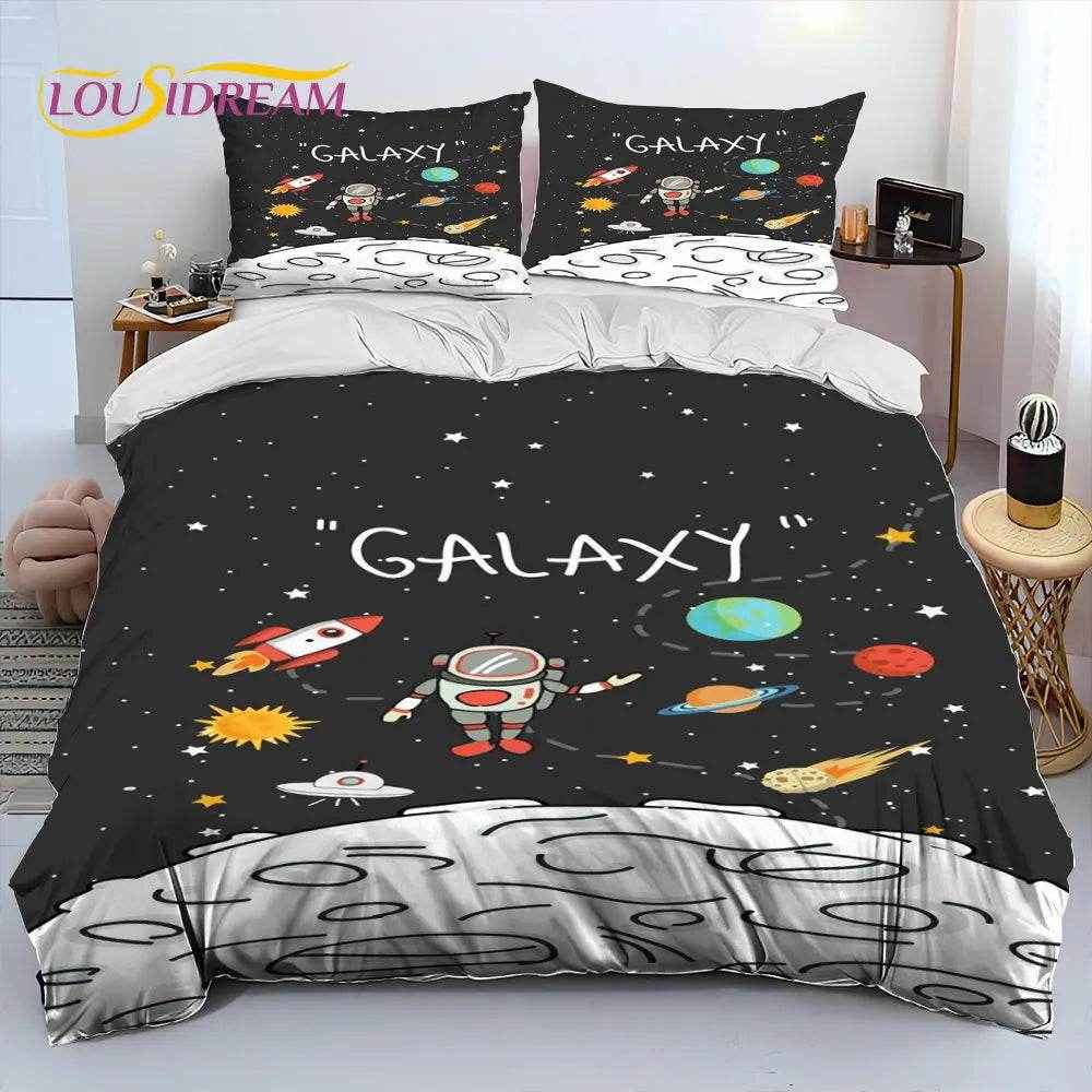 🚀Blast Off to Dreamland! Space-Themed Bedding Set for Future Astronauts - ThiGui