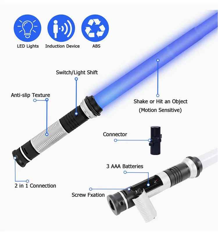 🌈Glow Like a Hero! The 2-in-1 Lightsaber Toy That Turns Boys into Jedi Knights - ThiGui
