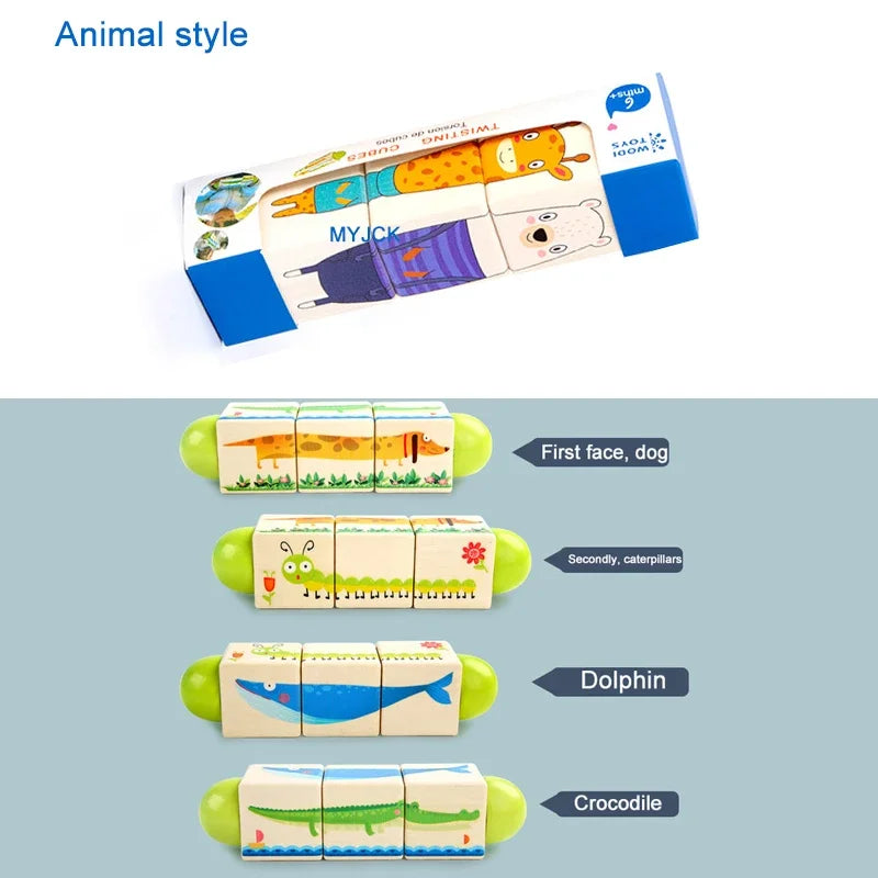 🧩 Spin & Match Wooden Puzzle – 3D Animal Block Fun for Clever Little Learners! 🐘🎨 - ThiGui