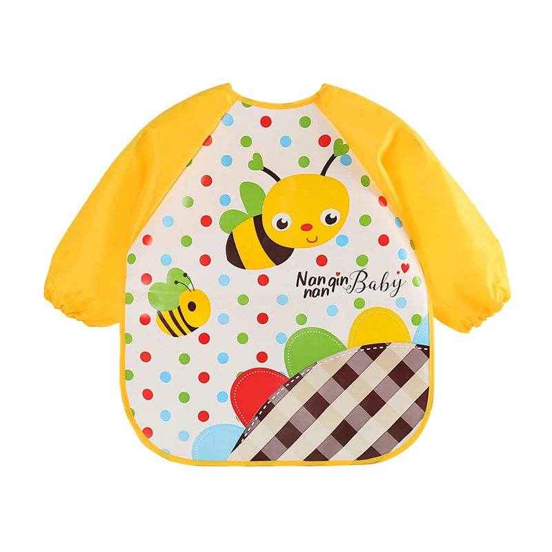 🍼 Mess-Free Mealtime Magic: Long Sleeve Waterproof Baby Bib with Adorable Cartoon Prints - ThiGui