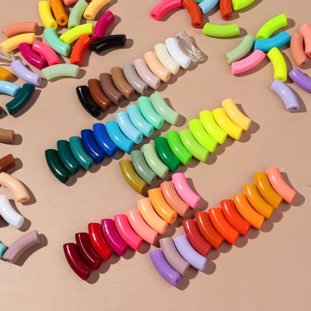 🌈 Lot de 20 Perles Tubes Arc-en-ciel – Idéal pour Créer des Bijoux Colorés et Fun ! 💫🧵 - ThiGui