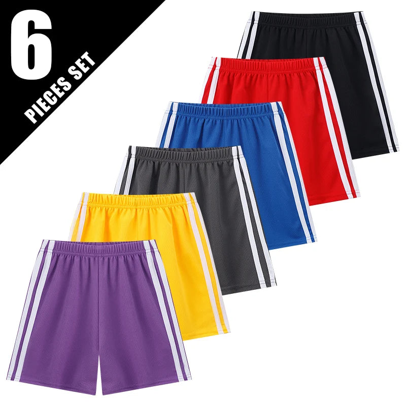 🩳 3/6-Pack Colourful Quick-Dry Kids’ Shorts – Comfy, Sporty & Everyday-Ready! ☀️👦 - ThiGui