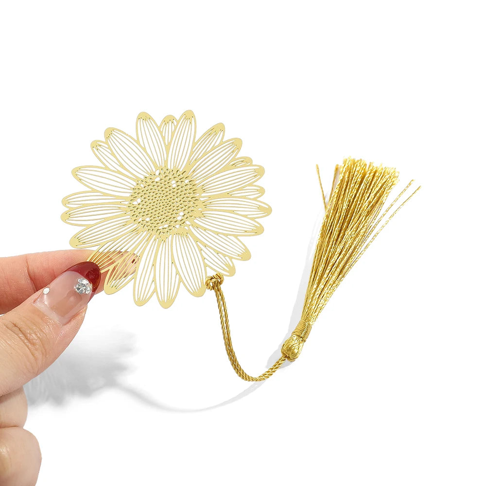 📚🌼 Blooming Thanks! Elegant Brass Flower Bookmarks – A Thoughtful Gift for Teachers 🌿🎁 - ThiGui