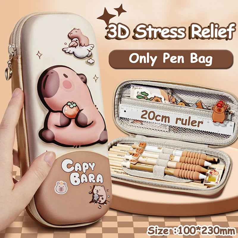 ✂️ Capybara Power Case – 3D Hard Shell Pencil Box That’s Tough, Cute & School-Proof - ThiGui