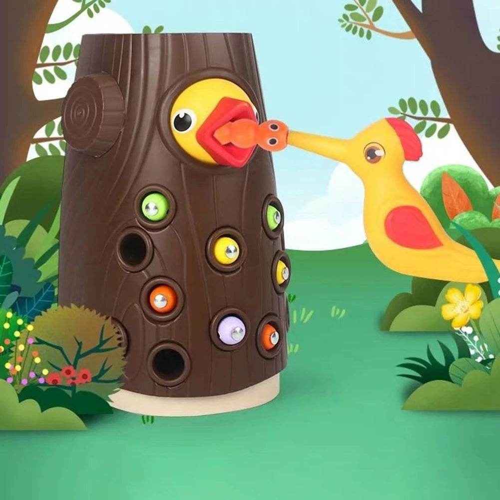 🐥Peck, Catch, and Learn – The Adorable Magnetic Woodpecker Game for Busy Little Hands! - ThiGui