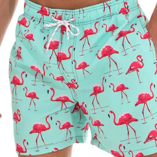 🌴 Tropical Fun for Little Explorers! Boys' Flamingo Print Swim Shorts 🏖️ - ThiGui