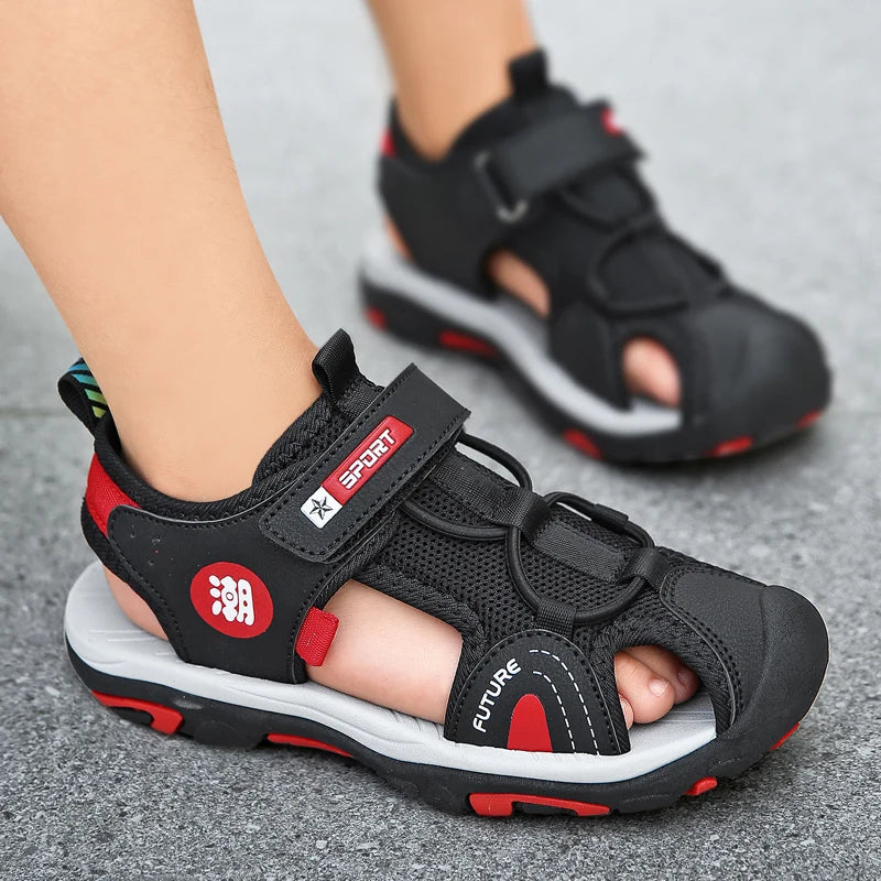 🏝️ Summer-Ready Comfort! Soft Leather Sandals for Boys Who Love to Move 👟☀️ - ThiGui