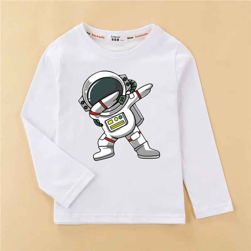 🚀 Out-of-This-World Style! Astronaut Long Sleeve Tee for Boys (3–14Y) 🌌🧒 - ThiGui