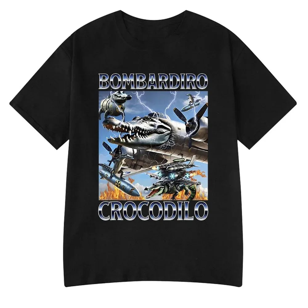 Italian Brainrot Meme Tee 😂🔥 Tralalero Tralala Cotton Y2K T-Shirt - ThiGui