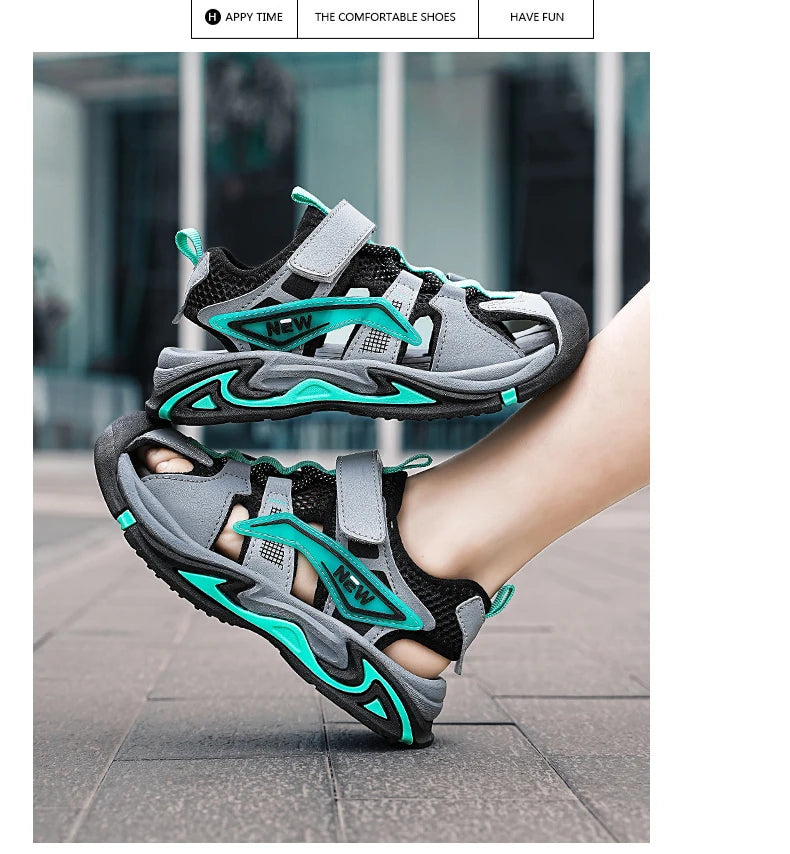 1.1 👟🌊 All-Terrain Adventure Sandals for Boys – Beach to Playground Ready! 🏖️🚀 - ThiGui
