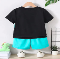 🧒 Summer Cartoon Shorts Set – 2-Piece Soft & Breezy Outfit for Active Little Boys! 🌞🩳 - ThiGui