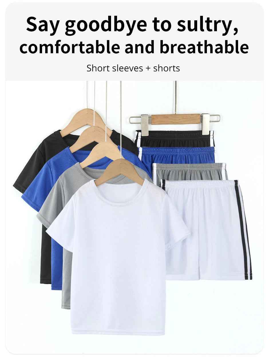 Breezy Summer 2-Piece Set – Quick-Dry Vest & Stretch Shorts for Active Boys on the Go! - ThiGui