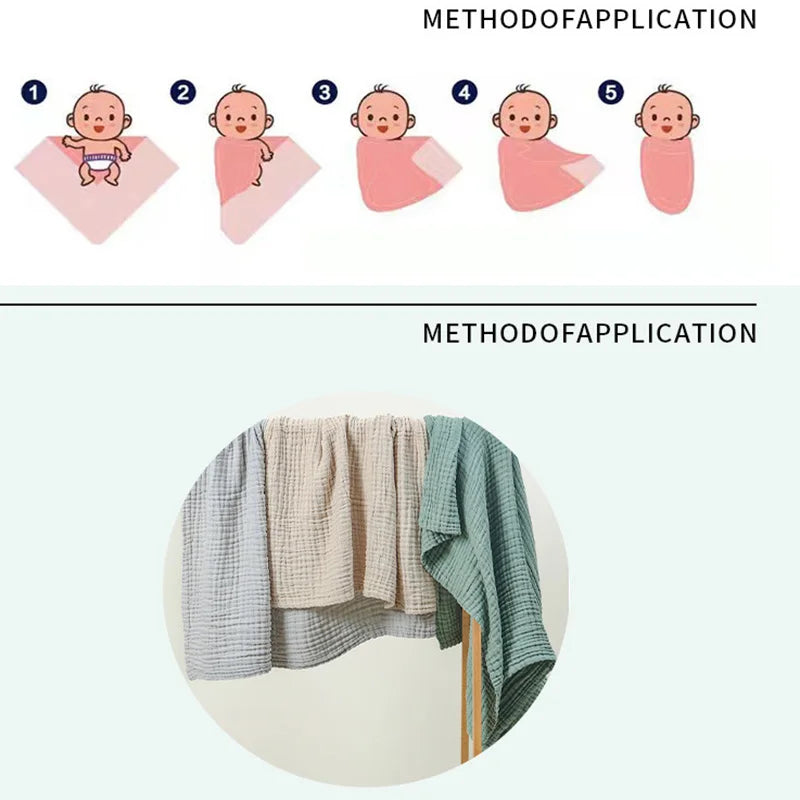 🌿 Soft as a Cloud – Pure Cotton Bubble Muslin Blanket for Snuggly Little Ones 👶🛏️ - ThiGui