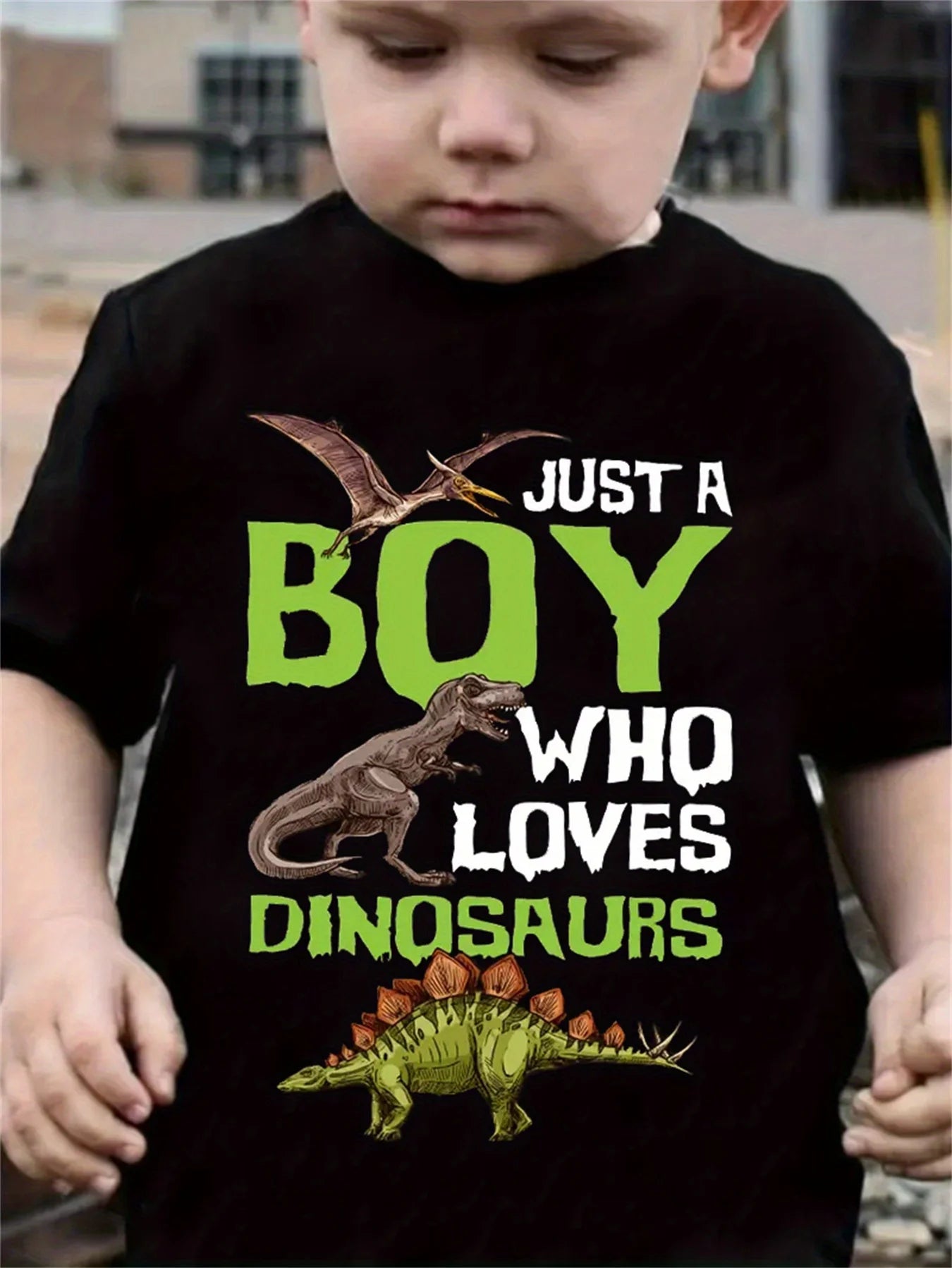🦖 Cool Dino Vibes! Boys’ Lightweight Cartoon Dinosaur Tee (Ages 3–9) 🧢 - ThiGui