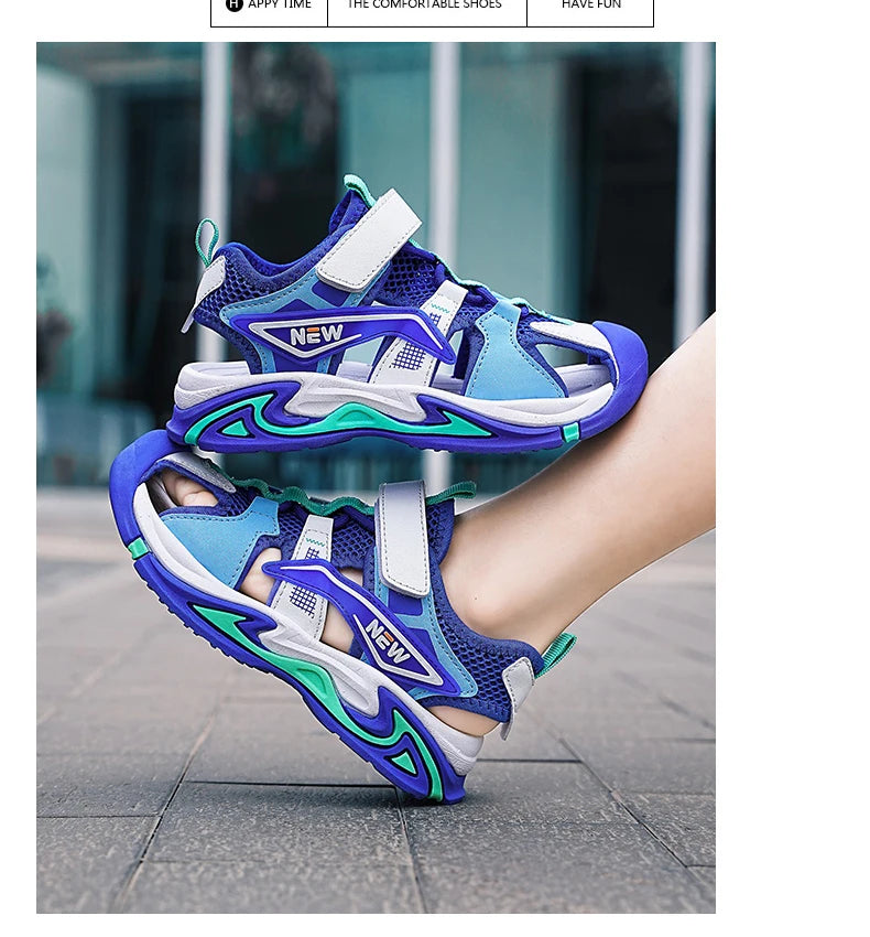 1.1 👟🌊 All-Terrain Adventure Sandals for Boys – Beach to Playground Ready! 🏖️🚀 - ThiGui