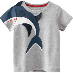 👕 Adorable Boys’ Summer Cotton Tees – Cartoon Fun for Ages 2-9! - ThiGui