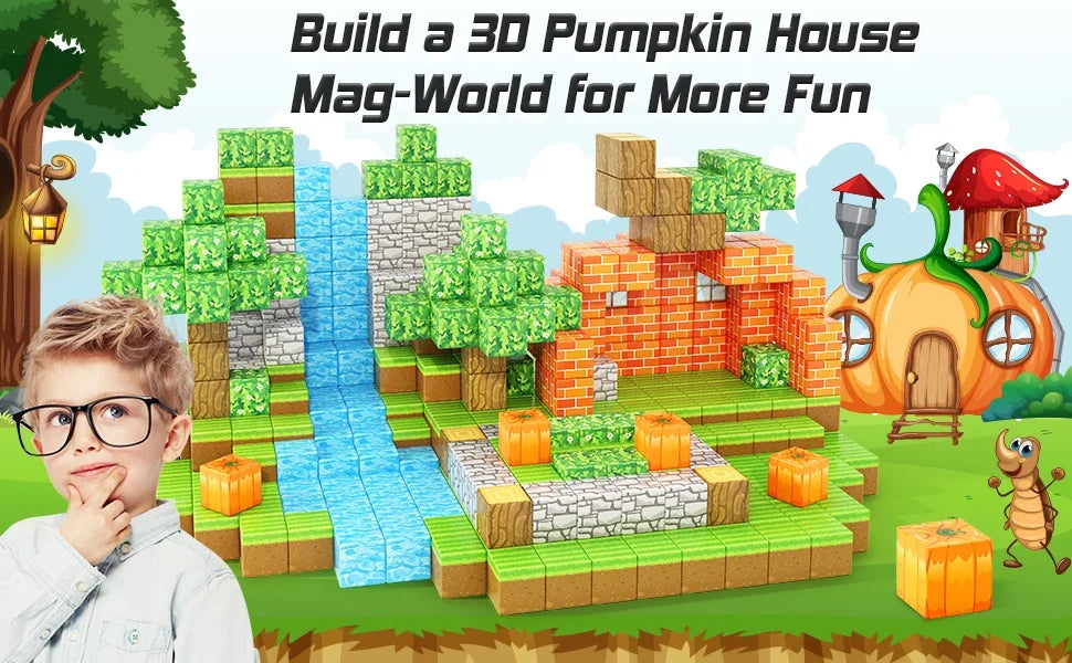 🧲 Build & Imagine! Magnetic Mine World Cube Set for Kids – Craft, Create, and Play 🎮🌍 - ThiGui