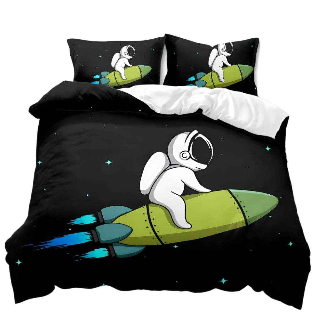 🛸Galaxy Dreams Await! Astronaut Bedding Set for Young Space Adventurers - ThiGui