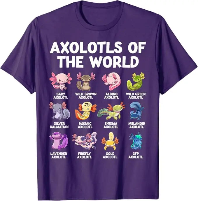 🌈 So Cute It Gills Me! Axolotls of the World T-Shirt for Little Animal Lovers 🐟💕 - ThiGui