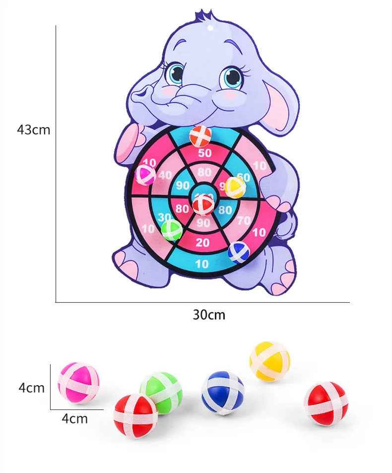 🐸Soft Sticky Ball Dart Board Game for Boys with Adorable Animal Designs and Safe Indoor Fun - ThiGui