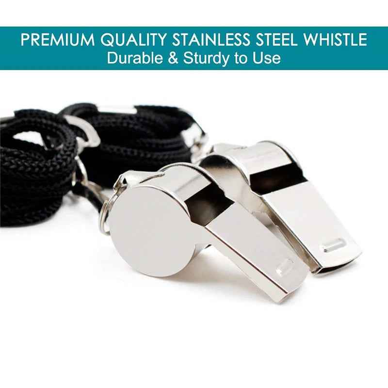 Super Loud Stainless Steel Whistles – 5-Pack with Lanyards for Busy Boys & Safety-Conscious Mums - ThiGui
