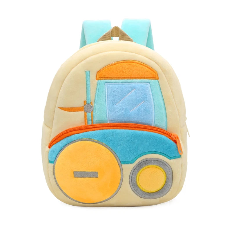 🚧👷‍♂️ Excavator Plush Backpack – Soft & Fun Schoolbag for Tiny Construction Fans! 🎒💛 - ThiGui