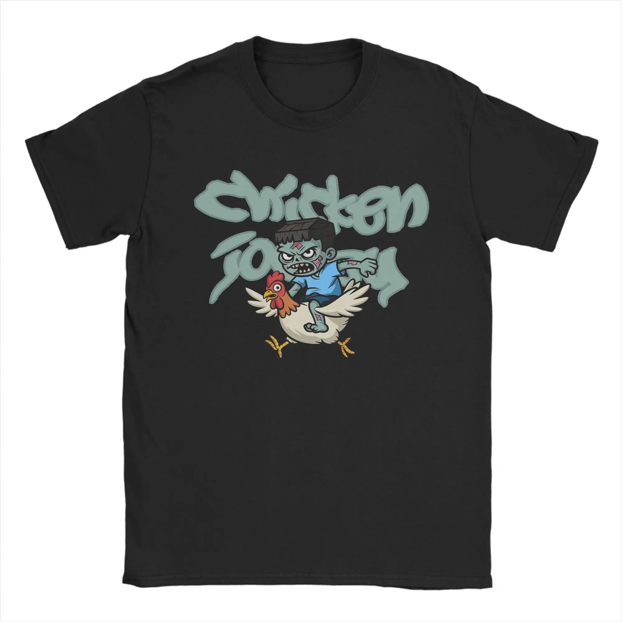 Chicken Jockey Pixel Zombie Tee 🧟‍♂️🐔 100% Cotton Gamer Fun - ThiGui