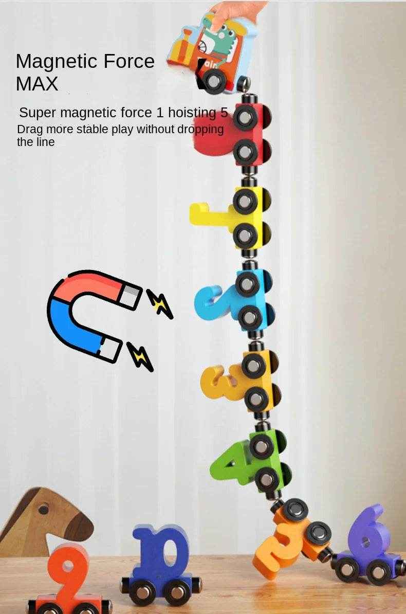 🧲Choo-Choo Count & Learn – Magnetic Wooden Train with Numbers for Curious Little Conductors - ThiGui
