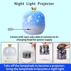 🌌✨ Starry Ocean Projector Night Light – A Magical Glow for Sweet Dreams 🌙🛏️ - ThiGui