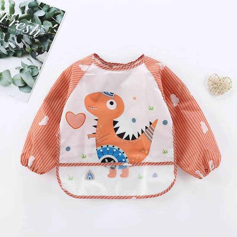 🍼Mess-Free Mealtimes with This Adorable Waterproof Long Sleeve Bib! - ThiGui