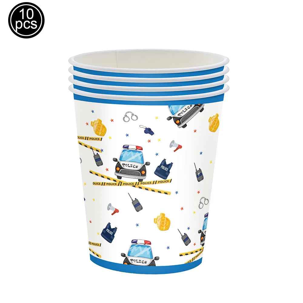 🚓Zoom into Action! Police Car Birthday Balloon Set for Little Heroes Turning 4, 5 or 6! - ThiGui