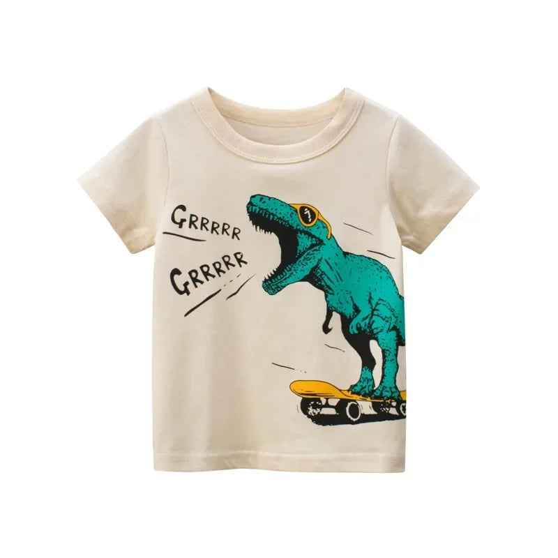 🦖 Roarsome Summer Style for Little Explorers! Dino-Mite Summer T-Shirt for Boys – Cool, Comfy & Full of Roar! - ThiGui