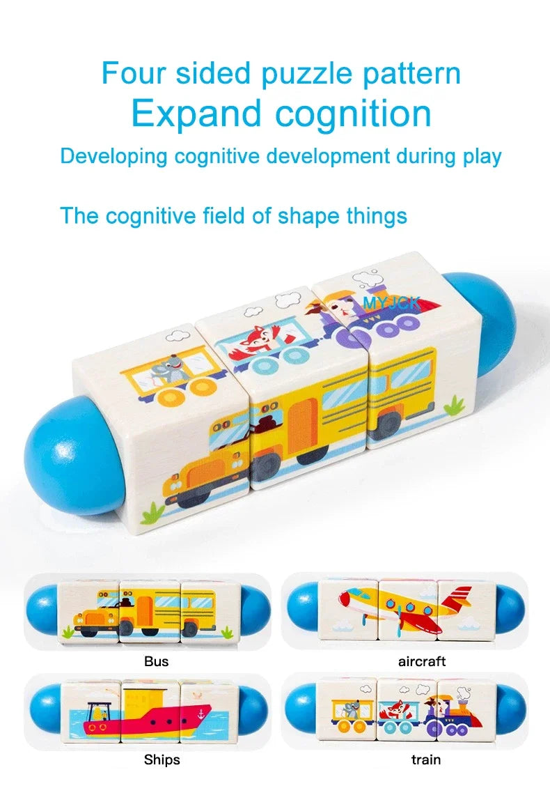 🧩 Spin & Match Wooden Puzzle – 3D Animal Block Fun for Clever Little Learners! 🐘🎨 - ThiGui