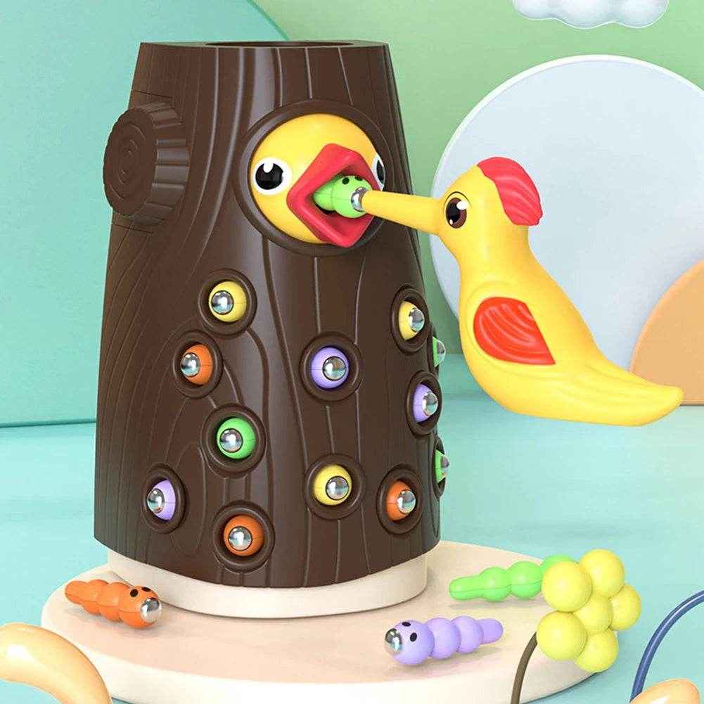 🐥Peck, Catch, and Learn – The Adorable Magnetic Woodpecker Game for Busy Little Hands! - ThiGui