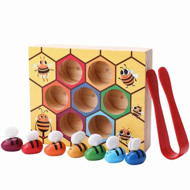 🌳Busy Bees Color Matching Game – Montessori Wooden Fun for Clever Little Hands - ThiGui