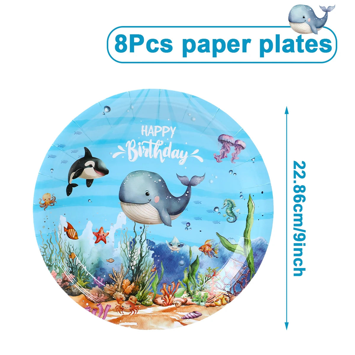 🐙🌊 Under the Sea Party Tableware – Ocean Fun for First Birthdays & Baby Showers! 🎂🐢 - ThiGui