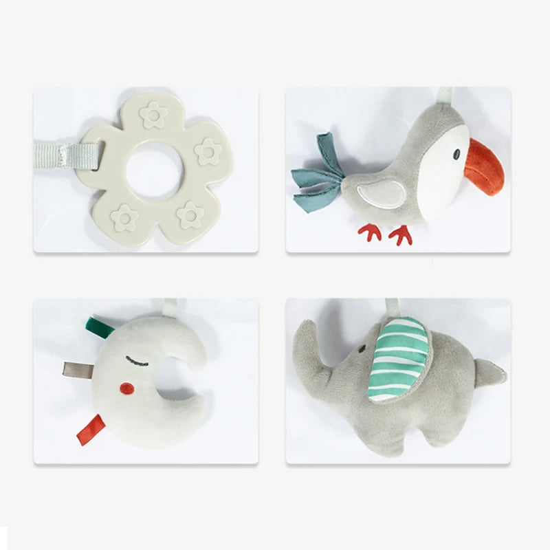🐘 Snuggle, Shake & Smile! Hanging Plush Animal Rattles for Baby’s First Year 🍼💕 - ThiGui