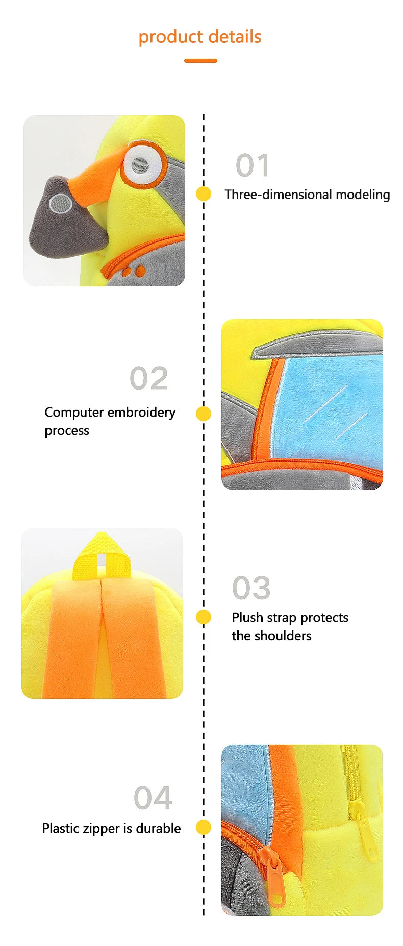 🚧👷‍♂️ Excavator Plush Backpack – Soft & Fun Schoolbag for Tiny Construction Fans! 🎒💛 - ThiGui