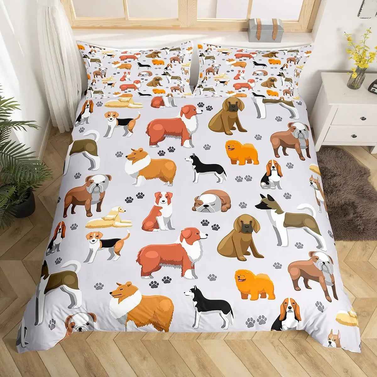 🐾Snuggle Up with a Frenchie! Adorable Bulldog Bedding Set for Little Dreamers 🐾 - ThiGui