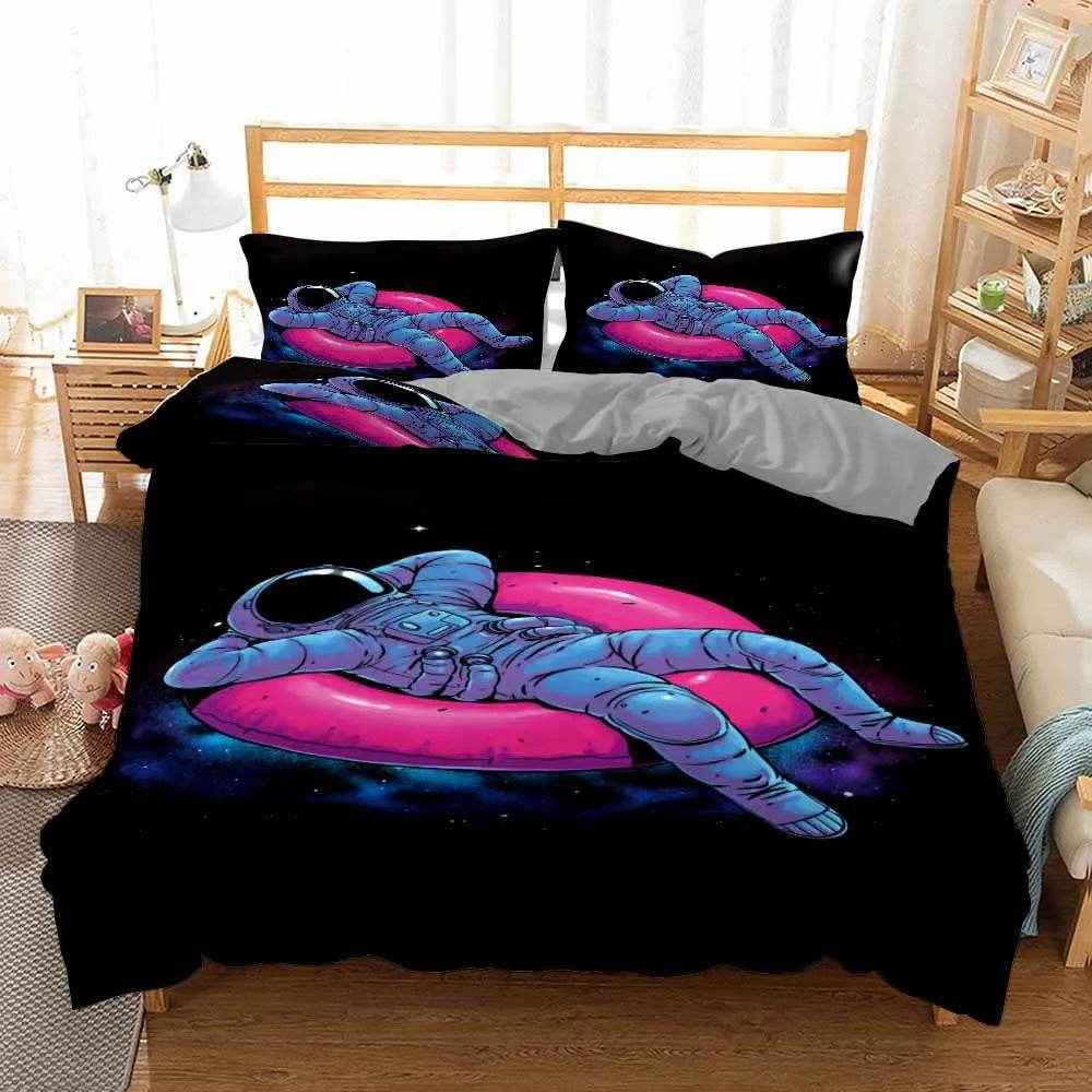 🛸 3D Space Dreams Duvet – Astronaut Bedding for Little Galaxy Explorers! - ThiGui